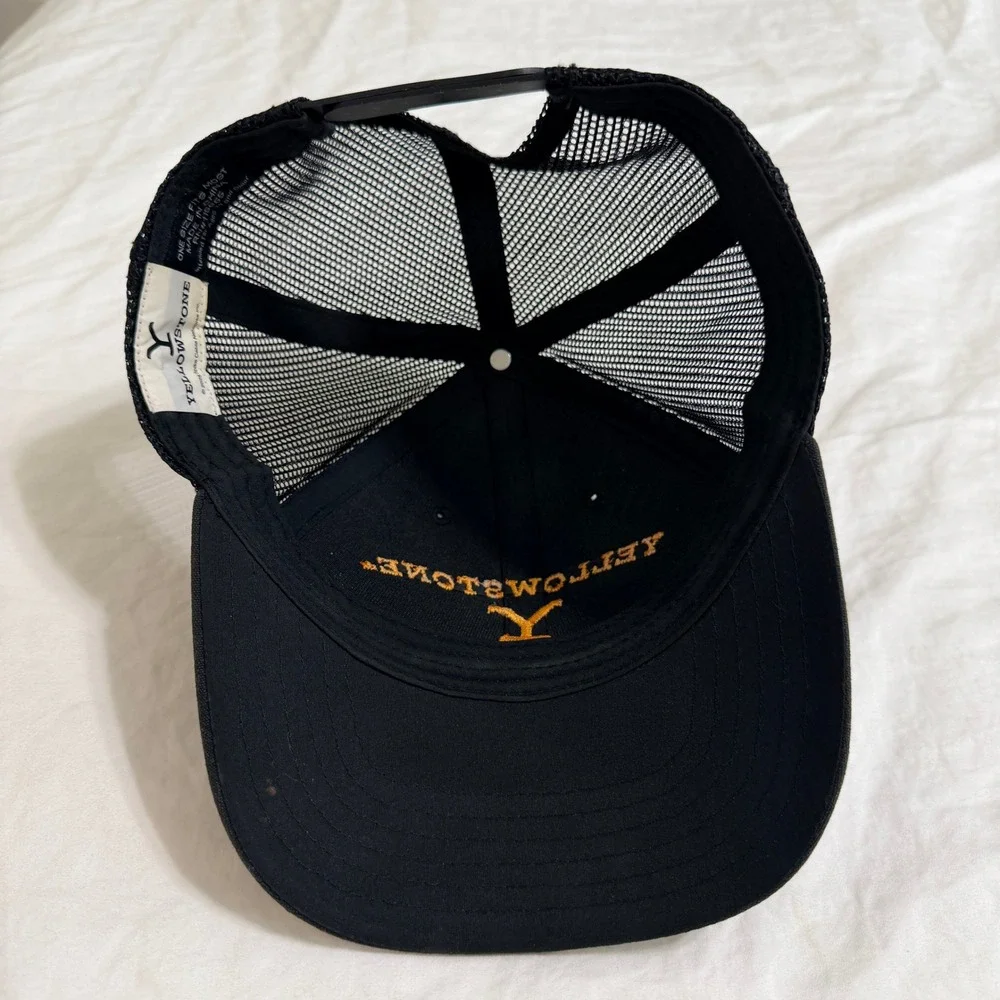 Yellowstone Dutton Ranch Trucker Hat Black Mesh Snapback Cap One Size Fits Most